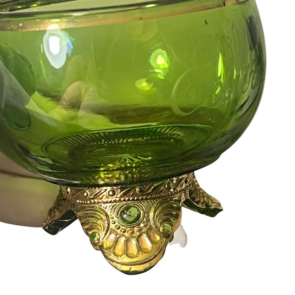 SET OF 3 GLASS SOUVENIR FESTIVAL ETCHED GREEN GLASSES 1850-1914 RANGE - Picture 11 of 13